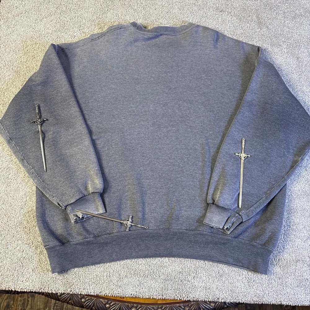 Vintage 90s Penn State Crewneck Sweatshirt Gray Distressed Soffe 2X USA - Picture 7 of 7